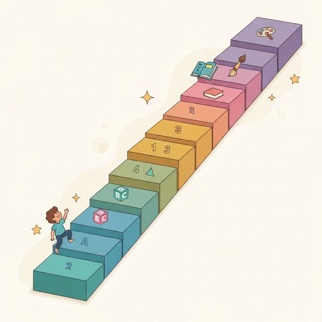 48-step curriculum ladder from age 2 to kindergarten
